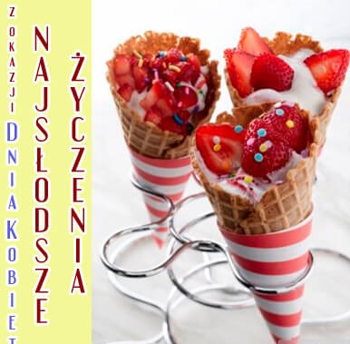 Pyszne lody z życzeniami dla kobiet